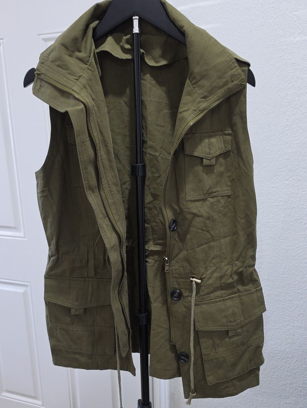 Military-Inspired Olive Utility Vest